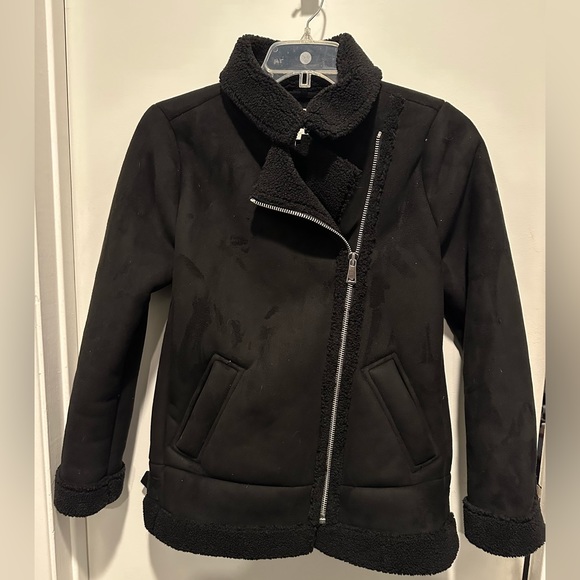 NWT✔️ LOFT Faux Shearling Suede Aviator 3/4 Jacket -🏵️